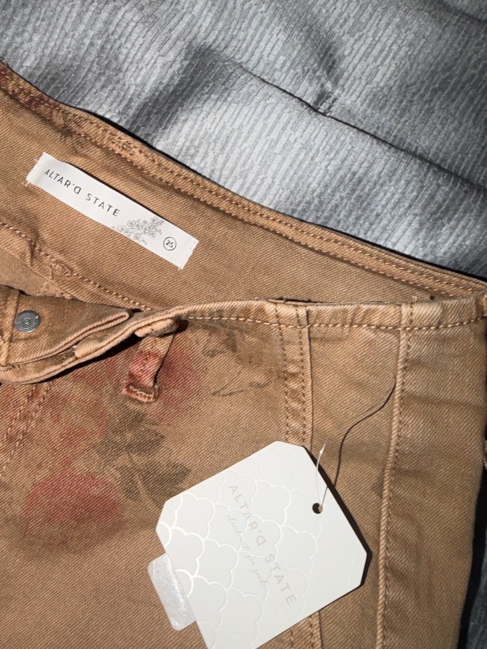 Altar'd State Brown Canvas Jeans